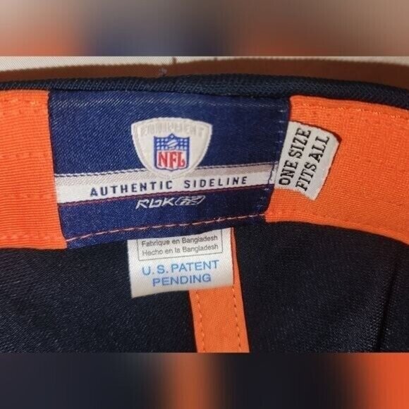 Reebok NFL Authentic Sideline Chicago Bears Baseball Cap Blue Orange preowned - Picture 12 of 13